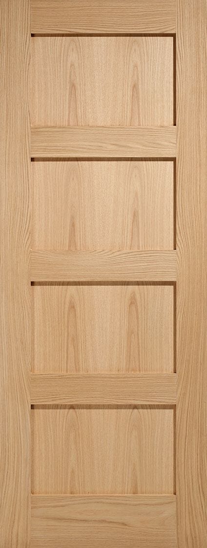 Oak Unfinished Shaker 4 Panel Fire Door