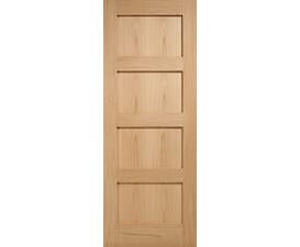 2040 x 726 x 44mm Oak Unfinished Shaker 4 Panel Fire Door