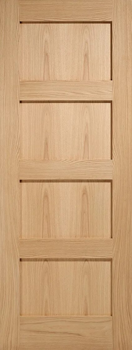 Oak Fully Finished Shaker 4 Panel Fire Door