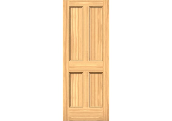 Edwardian Clear Pine 4 Panel Fire Door