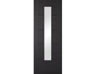 Vancouver Black 1 Light - Clear Glass Prefinished Fire Door