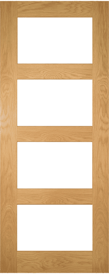 Coventry Glazed Oak Shaker - Clear Fire Door