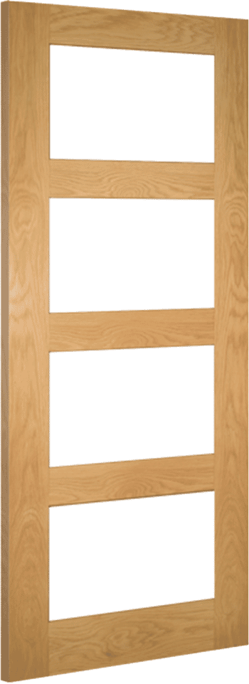 686x1981x35mm Coventry Prefinished Shaker Glazed Oak FD30 Fire Door - Clear