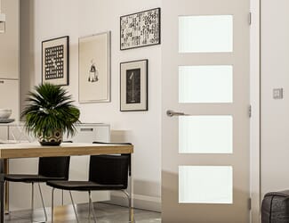 Coventry White 4 Light Clear Glass Fire Door
