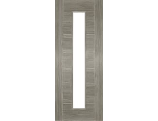 Corisca Light Grey Obscure Glazed Laminate Fire Door