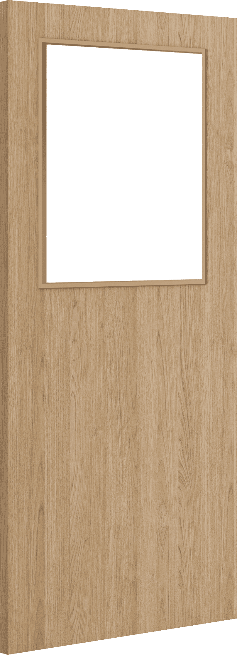 2032mm x 813mm x 44mm (32") Architectural Oak 01 Clear Glazed - Prefinished FD30 Fire Door Blank