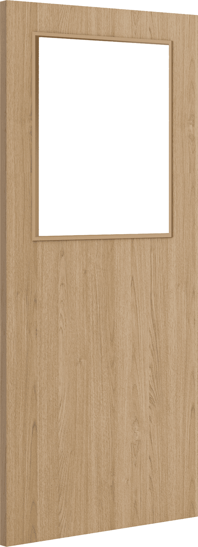 1981mm x 457mm x 44mm (18") Architectural Oak 01 Clear Glazed - Prefinished FD30 Fire Door Blank