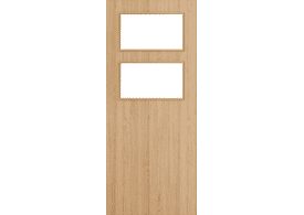 1981mm x 457mm x 44mm (18") Architectural Oak 02 Clear Glazed - Prefinished FD30 Fire Door Blank
