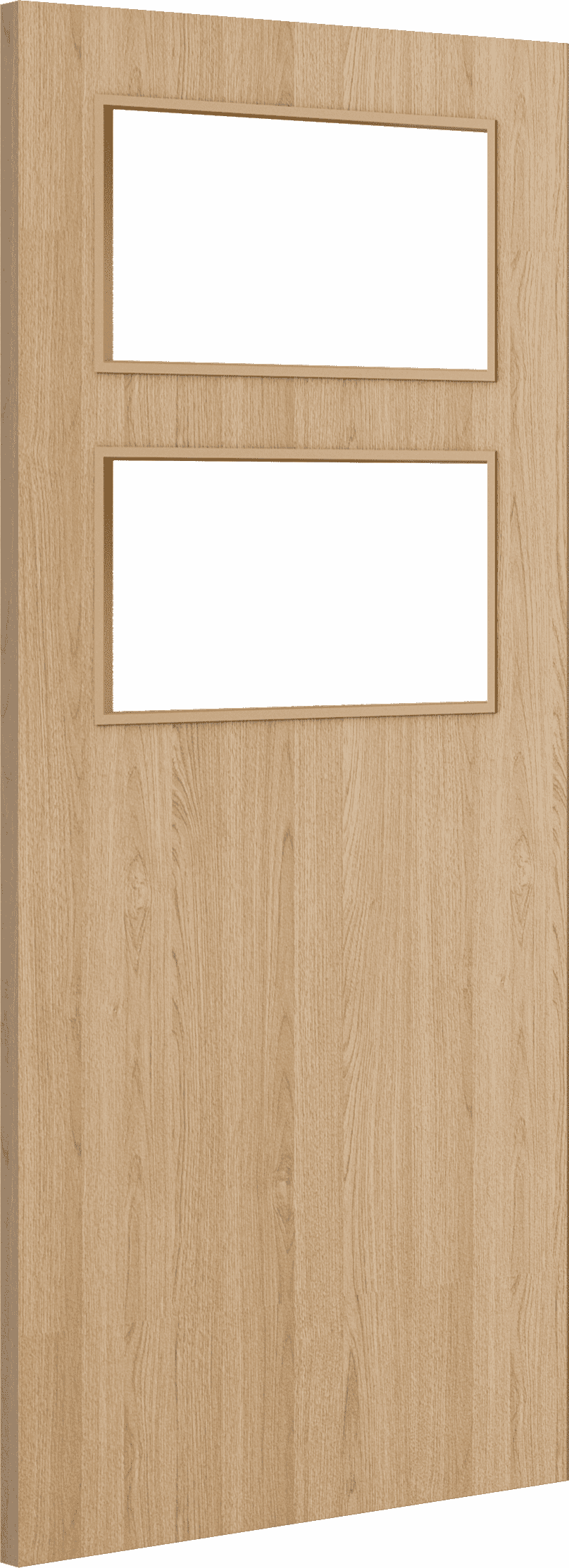 Architectural Oak 02 Clear Glazed Prefinished FD60 Fire Door Blank at