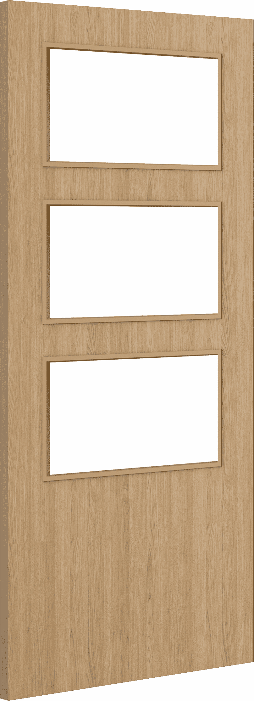 2040mm x 826mm x 44mm Architectural Oak 03 Clear Glazed - Prefinished FD30 Fire Door Blank