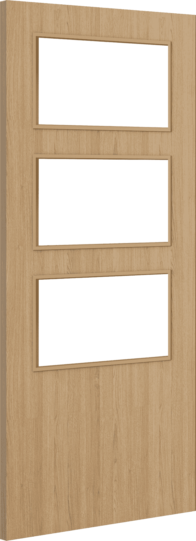 1981mm x 686mm x 44mm (27") Architectural Oak 03 Clear Glazed - Prefinished FD30 Fire Door Blank