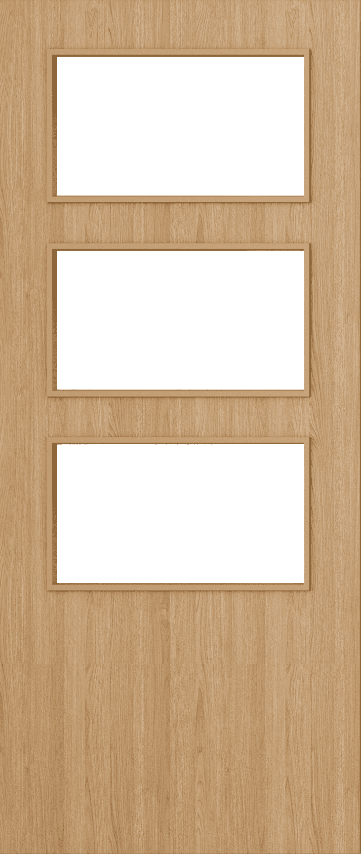 2040mm x 826mm x 44mm Architectural Oak 03 Clear Glazed - Prefinished FD30 Fire Door Blank