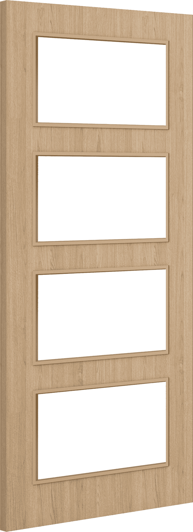 1981mm x 686mm x 44mm (27") Architectural Oak 04 Clear Glazed - Prefinished FD30 Fire Door Blank