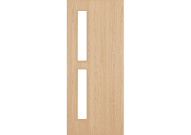 1981mm x 457mm x 44mm (18") Architectural Oak 07 Frosted Glazed - Prefinished FD30 Fire Door Blank