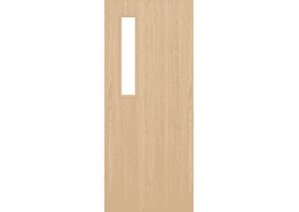 1981mm x 457mm x 44mm (18") Architectural Oak 08 Frosted Glazed - Prefinished FD30 Fire Door Blank