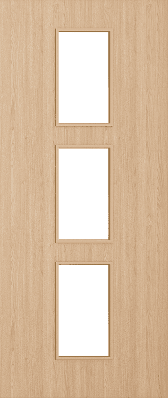 Architectural Oak 11 Clear Glazed Prefinished Fd60 Fire Door Blank At Vivid Doors