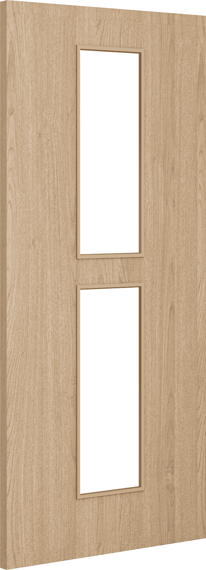 2040mm x 526mm x 44mm Architectural Oak 12 Clear Glazed - Prefinished FD30 Fire Door Blank