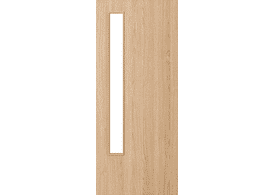 1981mm x 457mm x 44mm (18") Architectural Oak 13 Frosted Glazed - Prefinished FD30 Fire Door Blank