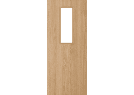 2040mm x 526mm x 44mm Architectural Oak 14 Frosted Glazed - Prefinished FD30 Fire Door Blank