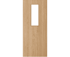 2040mm x 726mm x 44mm Architectural Oak 14 Clear Glazed - Prefinished FD30 Fire Door Blank