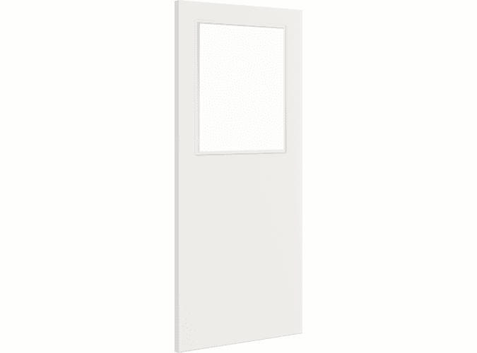 Architectural Paint Grade White 01 Clear Glazed Fire Door Blank