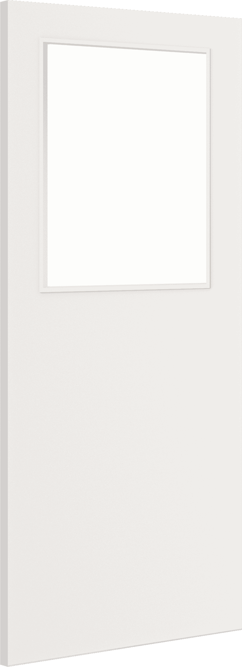 2040mm x 726mm x 44mm Architectural Paint Grade White 01 Frosted Glazed Fire Door Blank