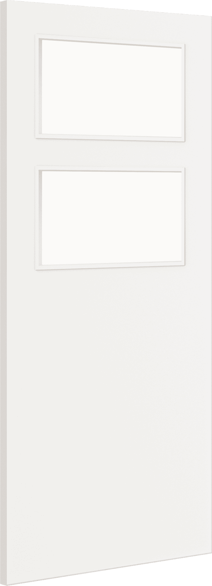 2040mm x 726mm x 44mm Architectural Paint Grade White 02 Clear Glazed Fire Door Blank