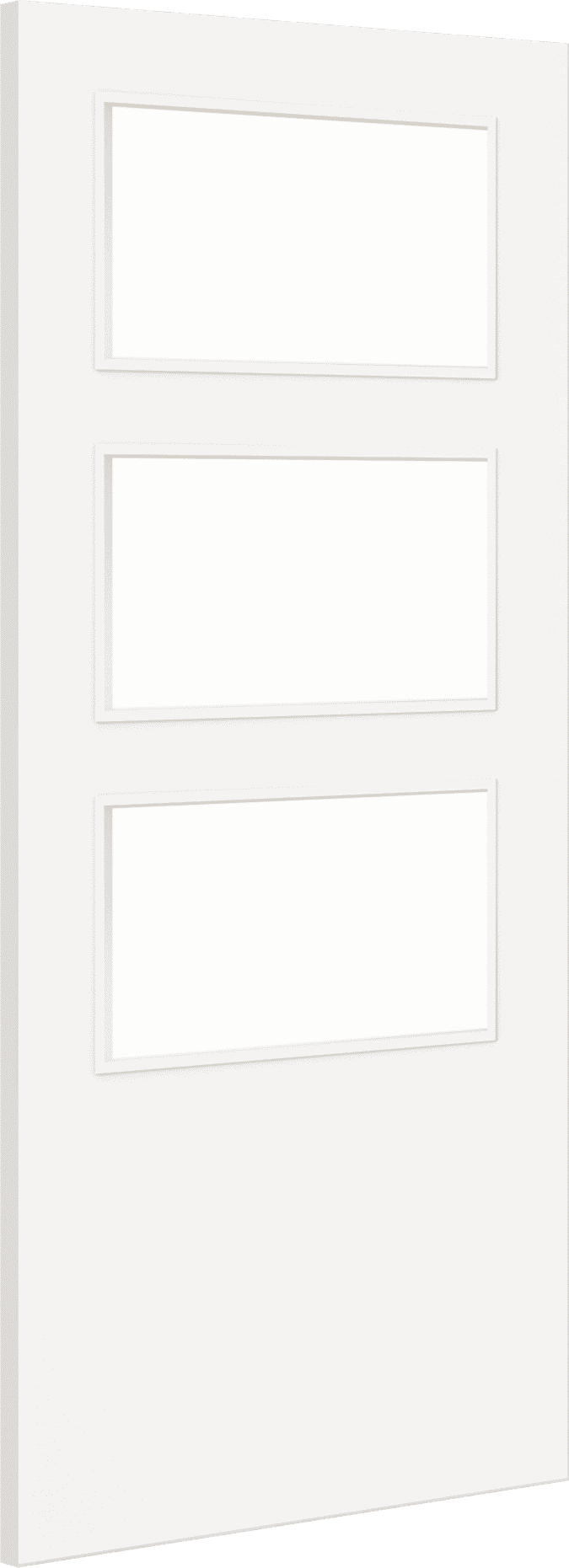2040mm x 626mm x 44mm Architectural Paint Grade White 03 Clear Glazed Fire Door Blank