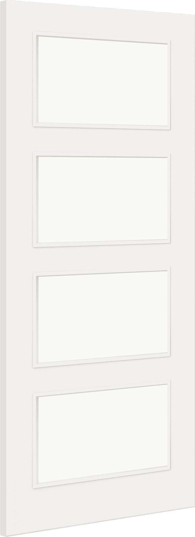2040mm x 826mm x 44mm Architectural Paint Grade White 04 Clear Glazed Fire Door Blank