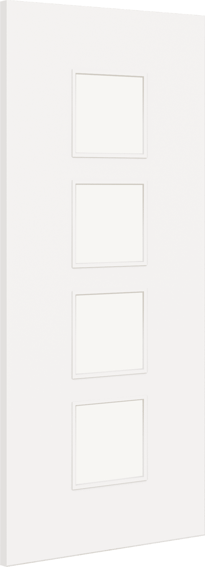 2040mm x 726mm x 44mm Architectural Paint Grade White 09 Clear Glazed Fire Door Blank