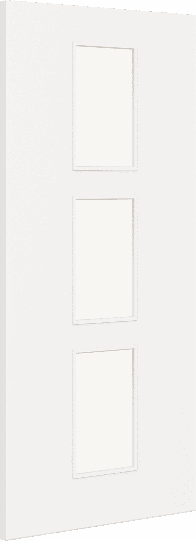 2040mm x 926mm x 44mm Architectural Paint Grade White 11 Frosted Glazed Fire Door Blank