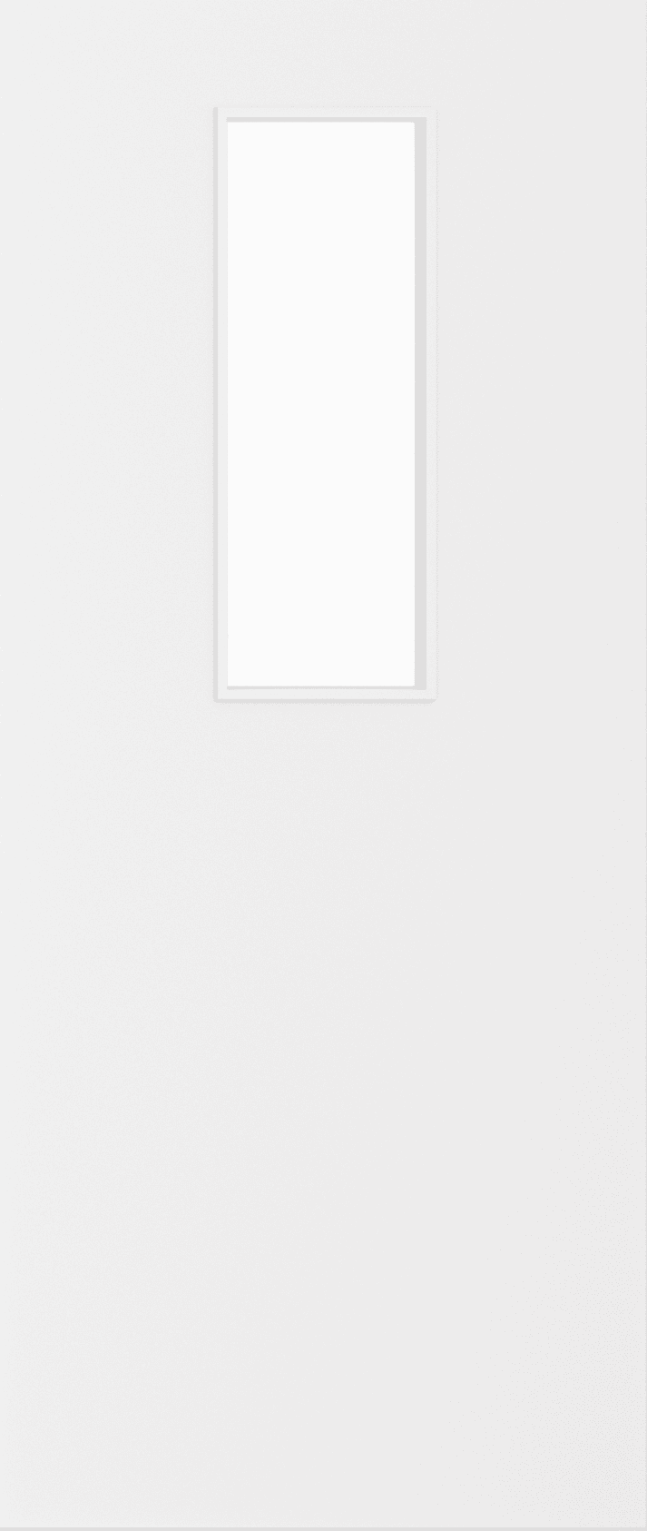 2040mm x 626mm x 44mm Architectural Paint Grade White 14 Frosted Glazed Fire Door Blank