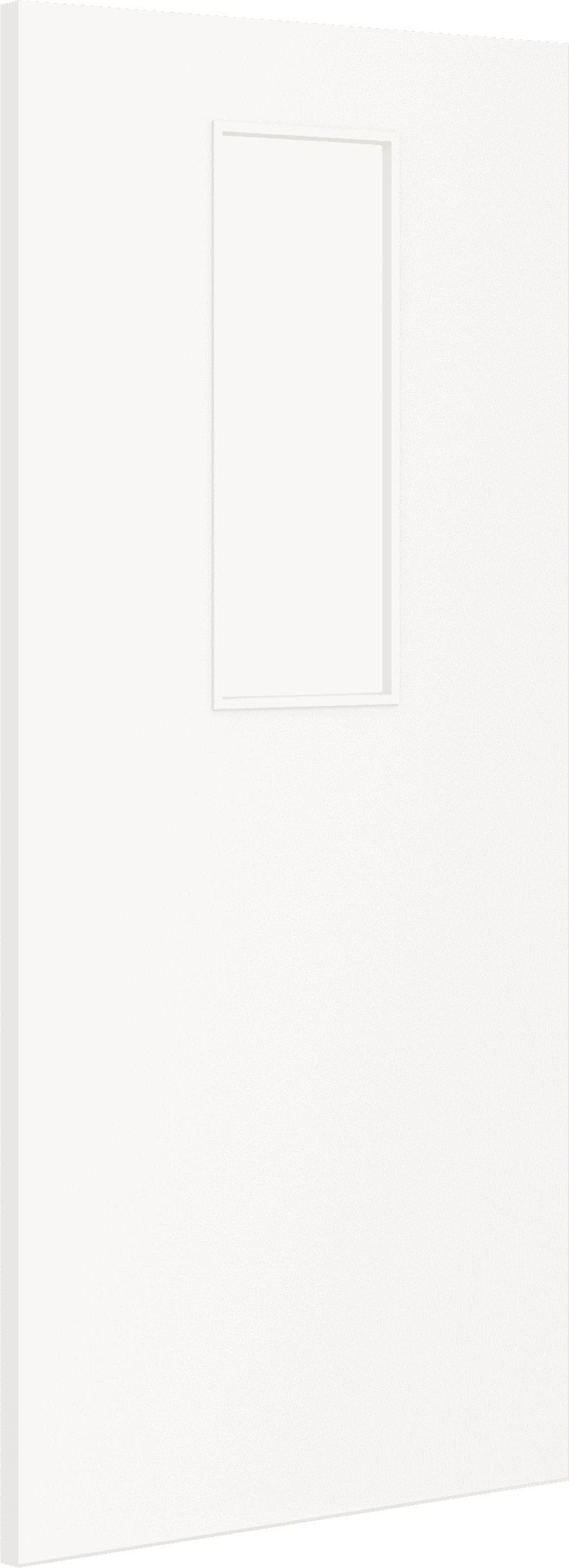 2040mm x 626mm x 44mm Architectural Paint Grade White 14 Frosted Glazed Fire Door Blank
