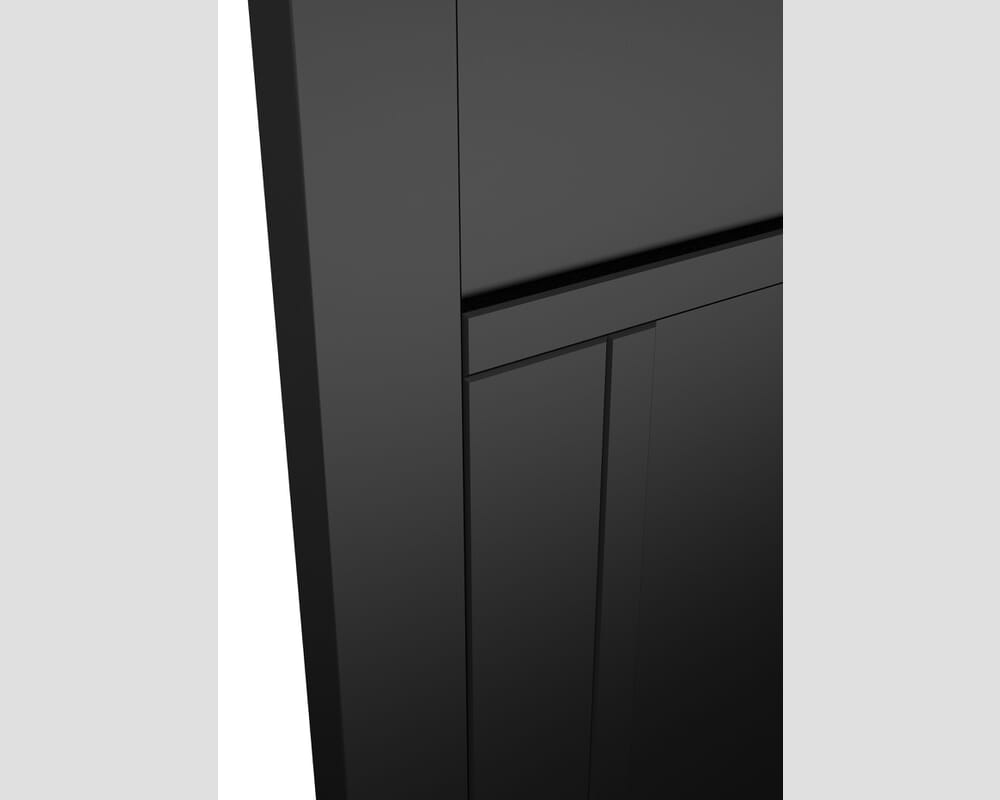1981 x 686 x 44mm Heritage Black 3 Panel - Prefinished Fire Door