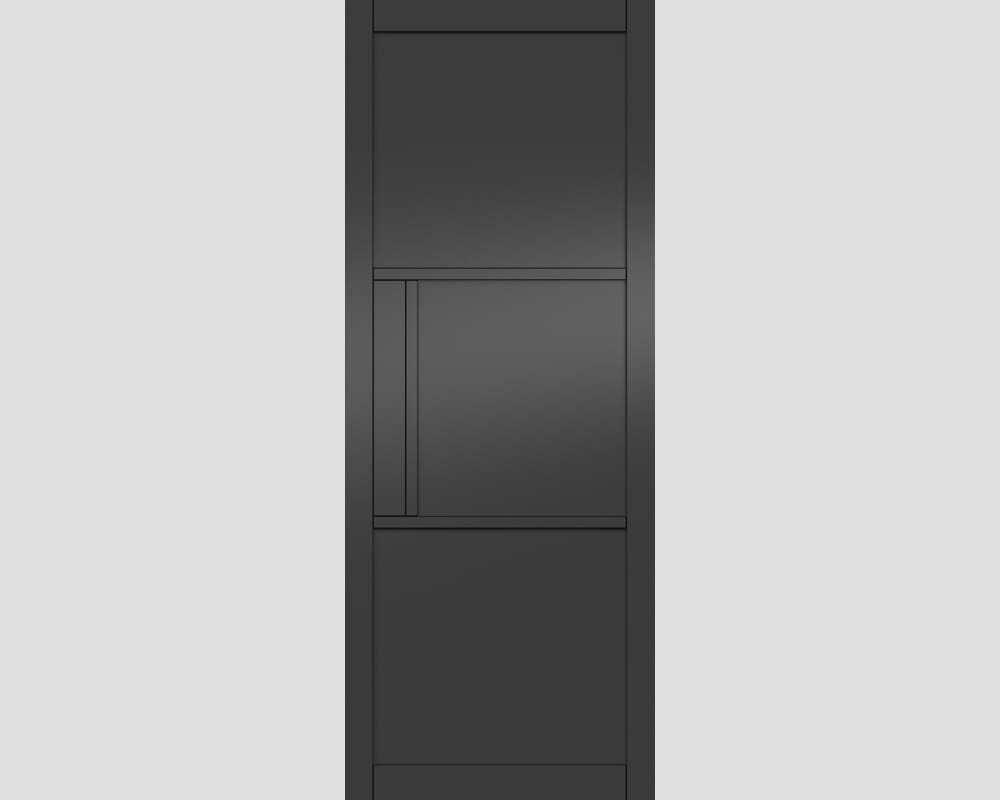 1981 x 686 x 44mm Heritage Black 3 Panel - Prefinished Fire Door