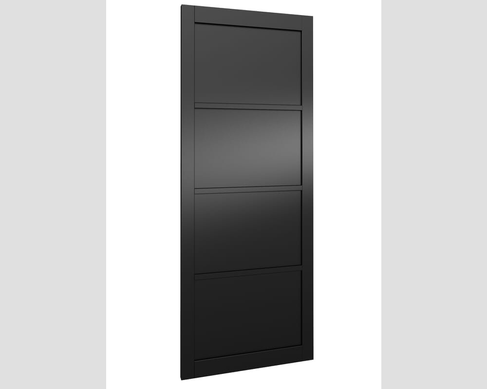 1981 x 762 x 44mm Kensington Black 4 Panel Fire Door