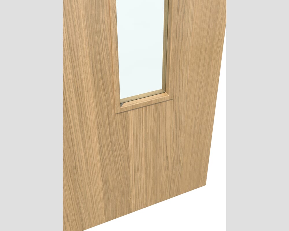 826x2040x44mm Flush Oak Prefinished Solid Core Fire Door