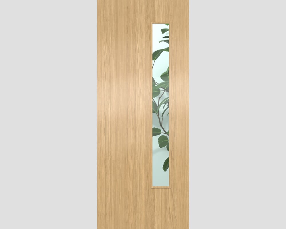 826x2040x44mm Flush Oak Prefinished Solid Core Fire Door