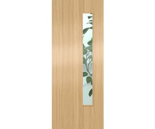Flush Oak Prefinished 1LOS Clear Glazed Fire Door