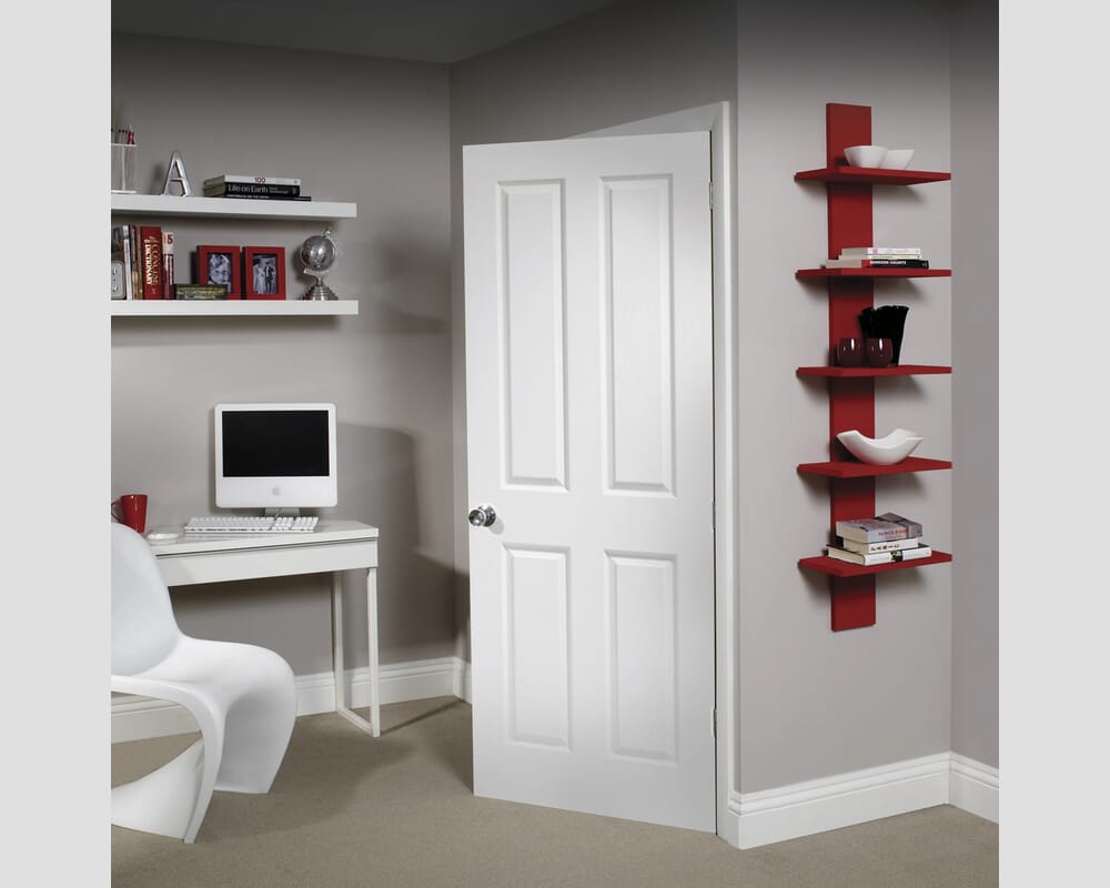 1981mm x 838mm x 44mm (33") White Moulded Textured 4 Panel Fire Door