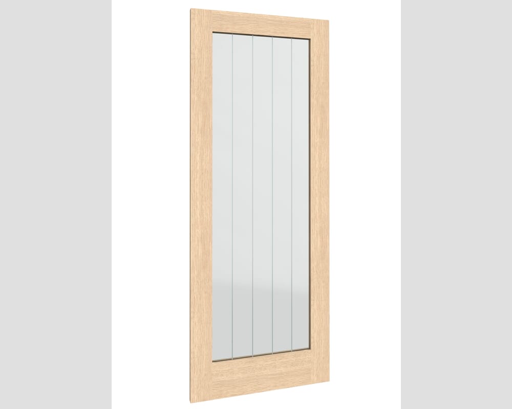 762x1981x44mm (30") Mexicano Oak P10 Brilliant Cut Glazed Fire Door