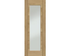 Palermo Oak P10 Wide 1 Light - Clear Glass Fire Door