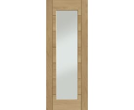 Palermo Oak P10 Wide 1 Light - Clear Glass Fire Door
