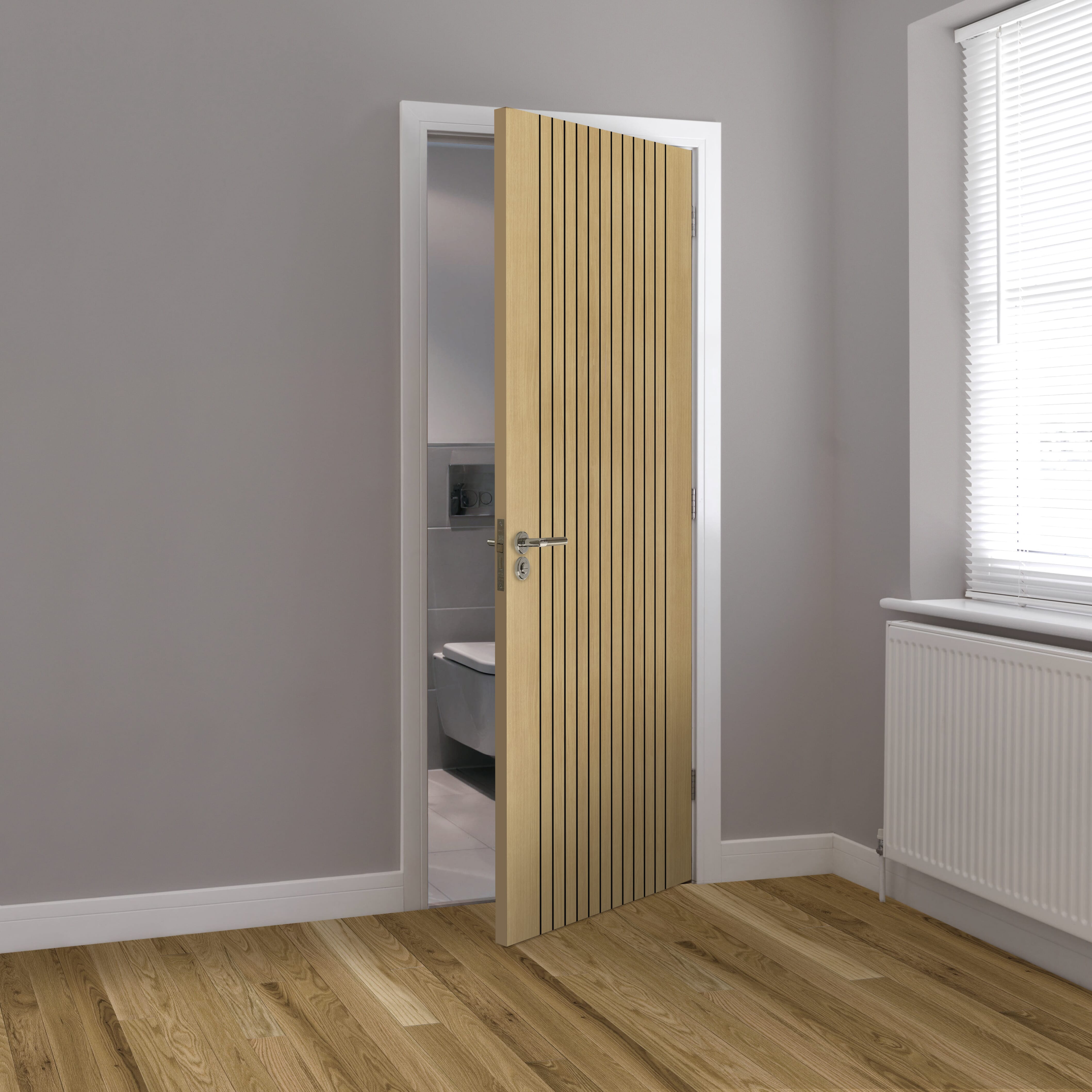 1981mm x 838mm x 44mm (33") Aria Oak Laminate Fire Door