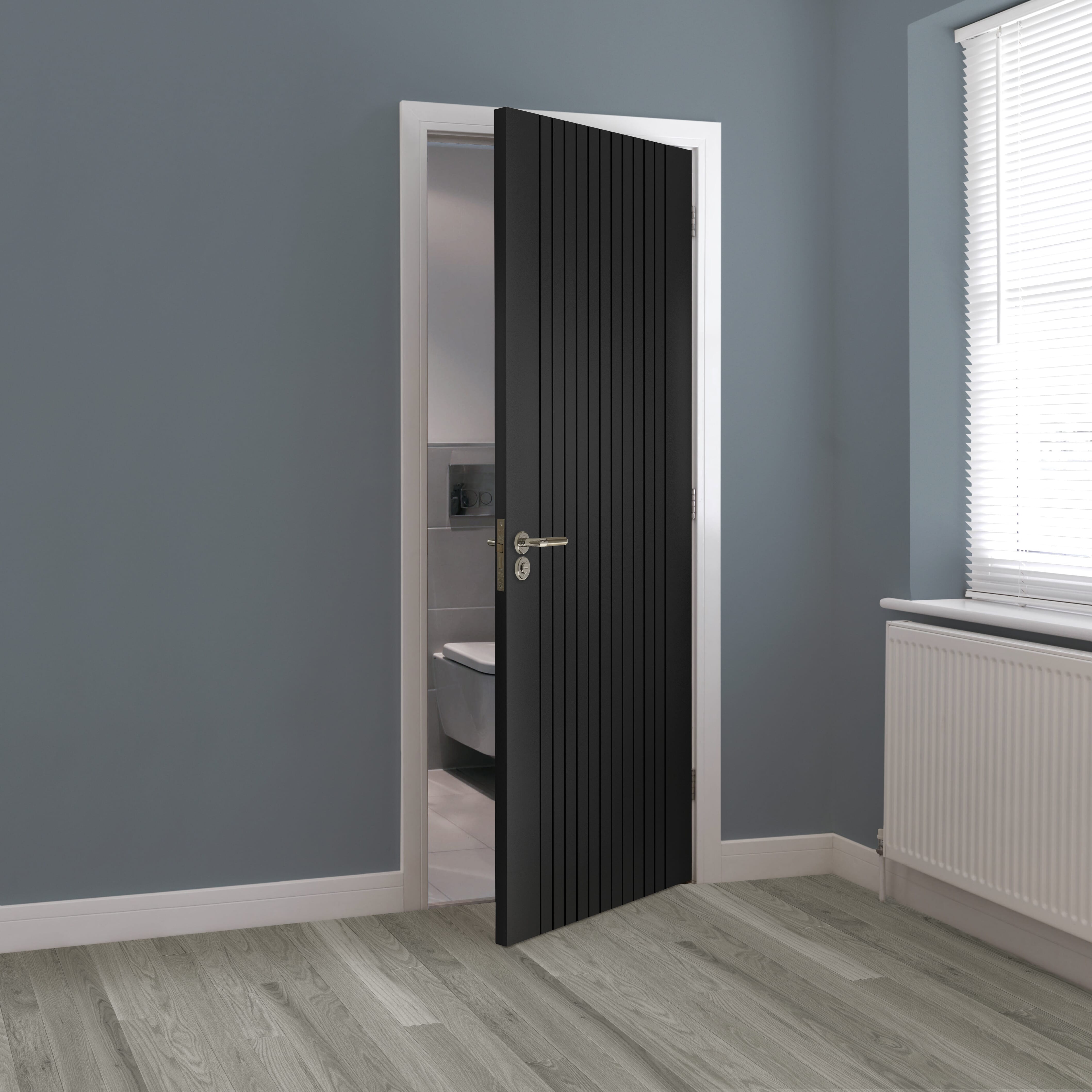1981mm x 762mm x 44mm (30") Aria Black Laminate Fire Door