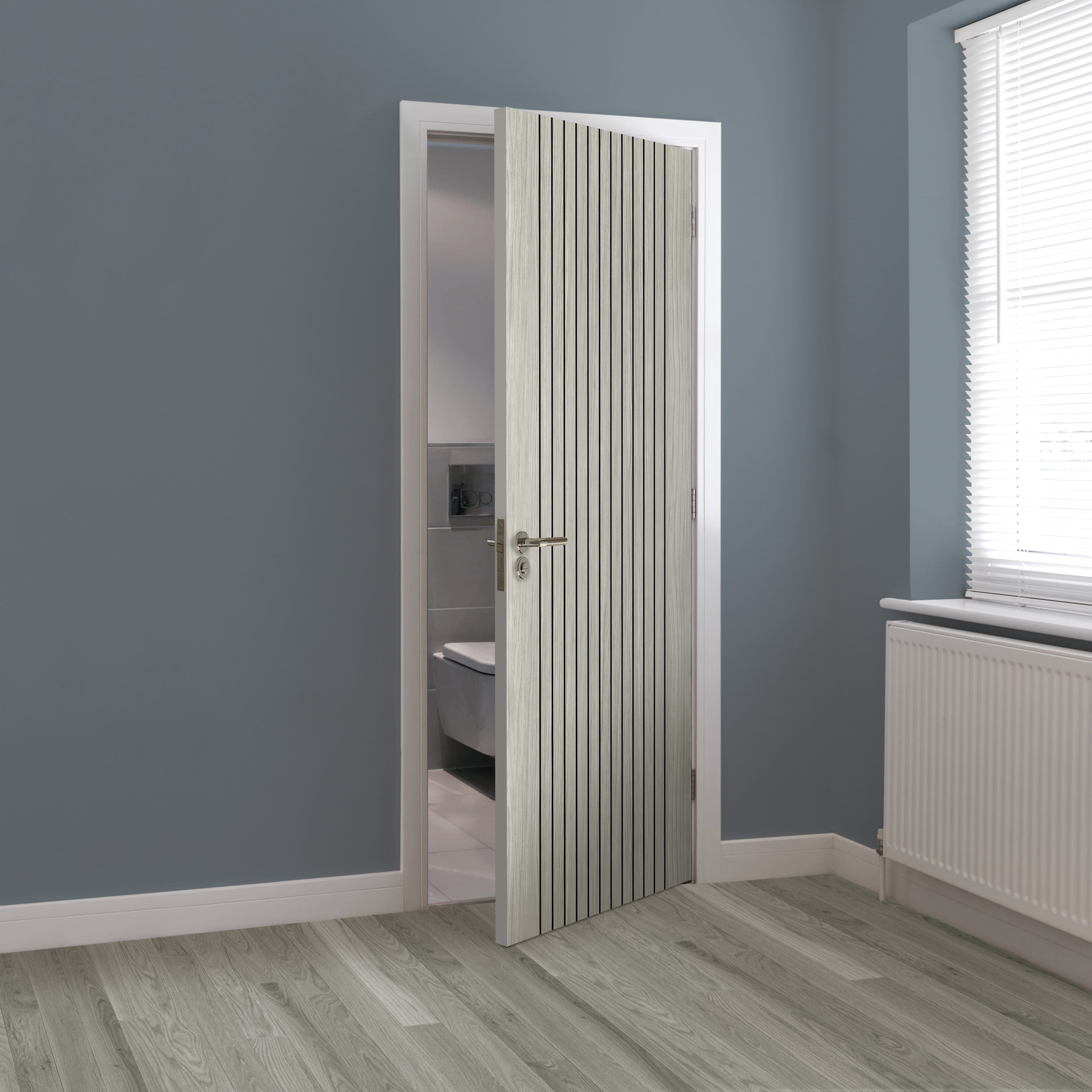 1981mm x 686mm x 44mm (27") Aria Grey Laminate Fire Door