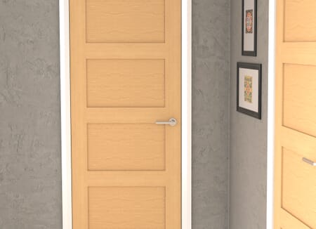 Oak Shaker 4 Panel - Prefinished Fire Door