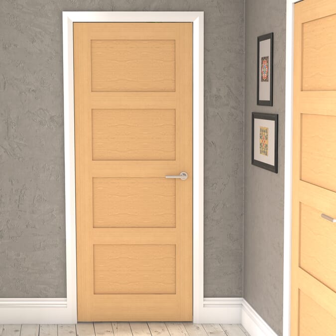 Oak Shaker 4 Panel - Prefinished Fire Door