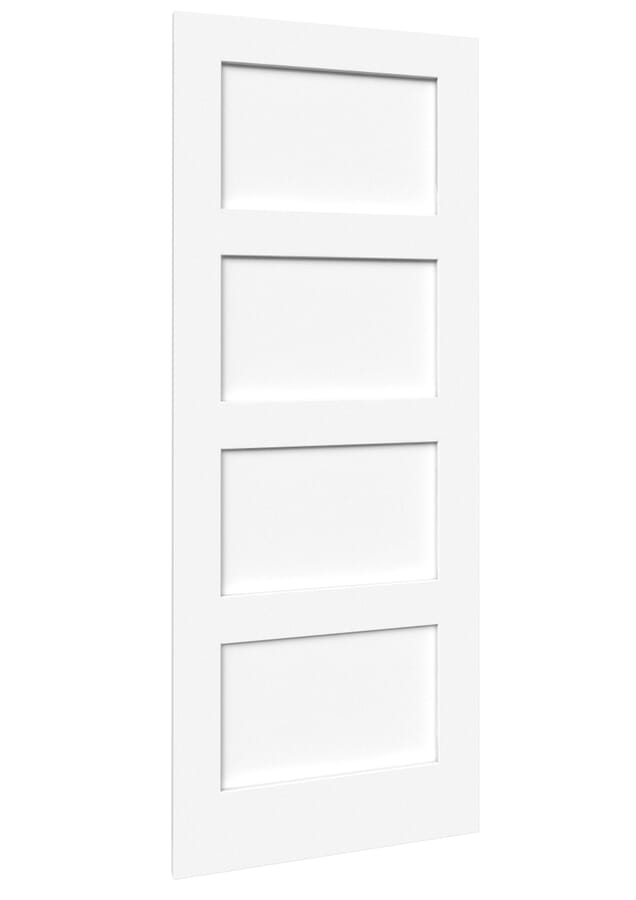White Shaker 4 Panel Fire Door
