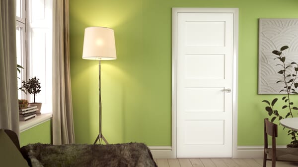 White Shaker 4 Panel Fire Door